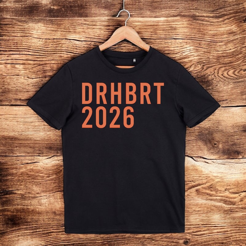 Чоловіча футболка DRHBRT 2026 (помаранчевий принт)